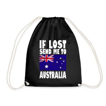 Australien Flagge Spruch - Turnbeutel - Schwarz - Vorne
