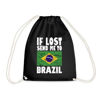 Brasilien Flagge Spruch - Turnbeutel - Schwarz - Vorne