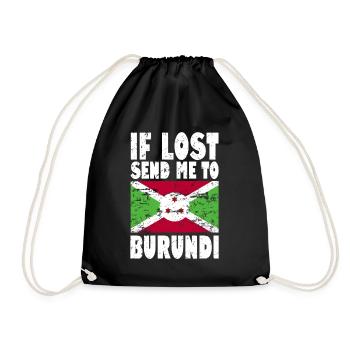 Burundi Flag Saying - Drawstring Bag - black - Front