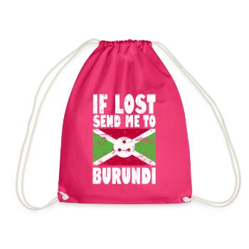 Burundi Flagge Spruch - Turnbeutel - Fuchsia - Vorne