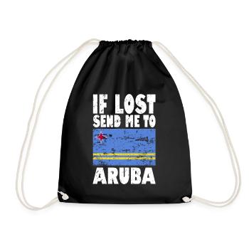 Aruba Flagge Spruch - Turnbeutel - Schwarz - Vorne