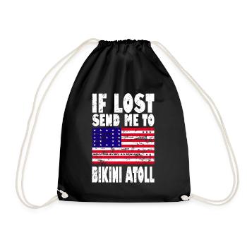 Bikini Atoll Flagge Spruch - Turnbeutel - Schwarz - Vorne