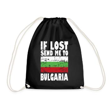 Bulgaria Flag Saying - Drawstring Bag - black - Front