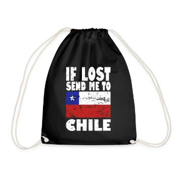 Chile Flagge Spruch - Turnbeutel - Schwarz - Vorne
