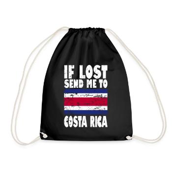 Costa Rica Flag Saying - Drawstring Bag - black - Front