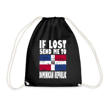 Dominican Republic Flag Saying - Drawstring Bag - black - Front
