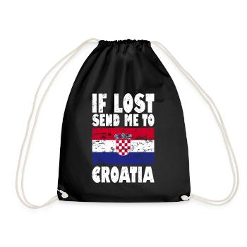 Croatia Flag Saying - Drawstring Bag - black - Front