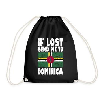 Dominica Flag Saying - Drawstring Bag - black - Front