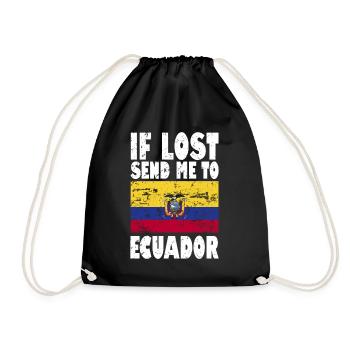 Ecuador Flag Saying - Drawstring Bag - black - Front