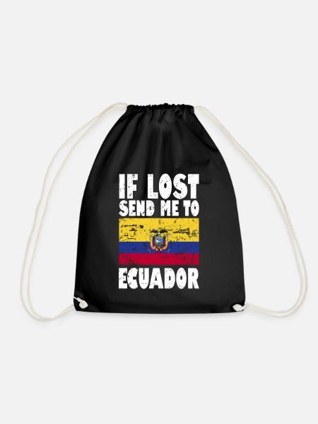 Ecuador Flagge Spruch - Turnbeutel - Schwarz