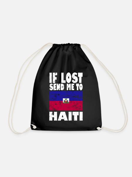 Haiti Flagge Spruch - Turnbeutel - Schwarz