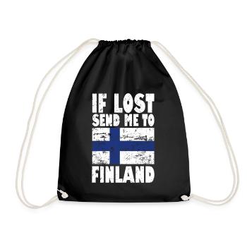 Drapeau de la Finlande - Sac de sport léger - noir - Devant