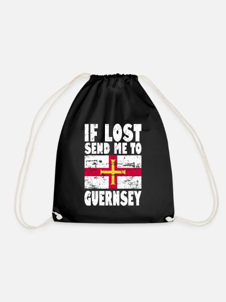 Guernsey Flag Saying - Drawstring Bag - black