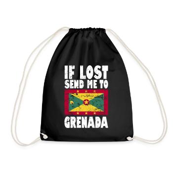 Grenada Flagge Spruch - Turnbeutel - Schwarz - Vorne