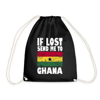 Ghana Flag Saying - Drawstring Bag - black - Front