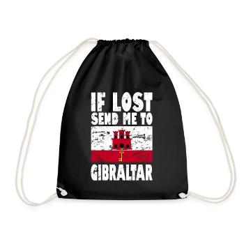 Gibraltar Flagge Spruch - Turnbeutel - Schwarz - Vorne