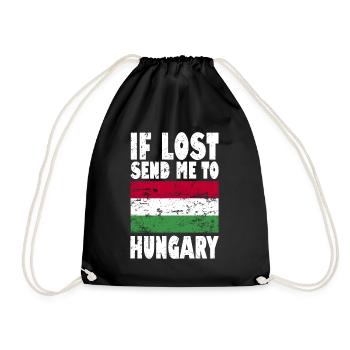 Ungarn Flagge Spruch - Turnbeutel - Schwarz - Vorne