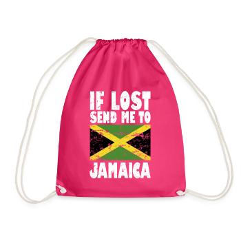 Jamaika Flagge Spruch - Turnbeutel - Fuchsia - Vorne