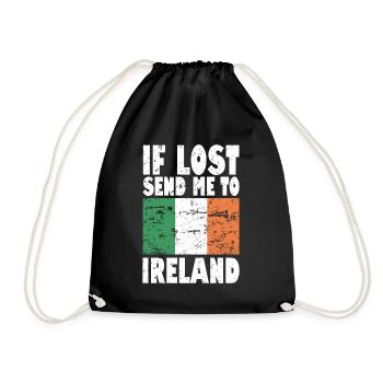 Ireland Flag Saying - Drawstring Bag - black - Front