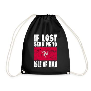 Isle of man flag saying - Drawstring Bag - black - Front