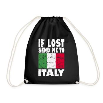 Italien Flagge Spruch - Turnbeutel - Schwarz - Vorne