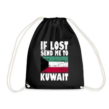 Kuwait Flagge Spruch - Turnbeutel - Schwarz - Vorne