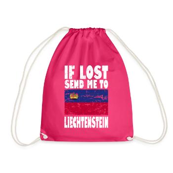 Liechtenstein Flag Slogan - Drawstring Bag - fuchsia - Front
