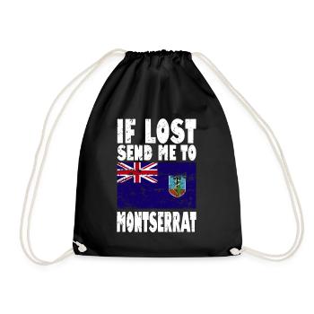 Montserrat Flag Saying - Drawstring Bag - black - Front