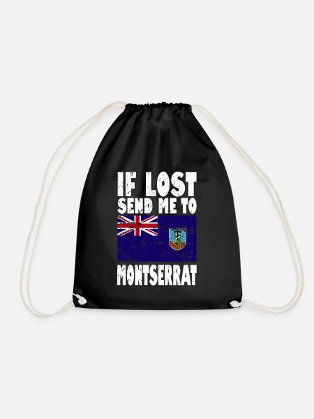 Montserrat Flag Saying - Drawstring Bag - black