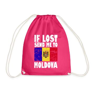 Moldawien Flagge Spruch - Turnbeutel - Fuchsia - Vorne