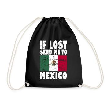 Mexico Flag Saying - Drawstring Bag - black - Front