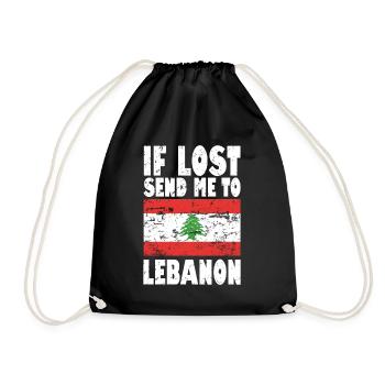 Libanon Flagge Spruch - Turnbeutel - Schwarz - Vorne