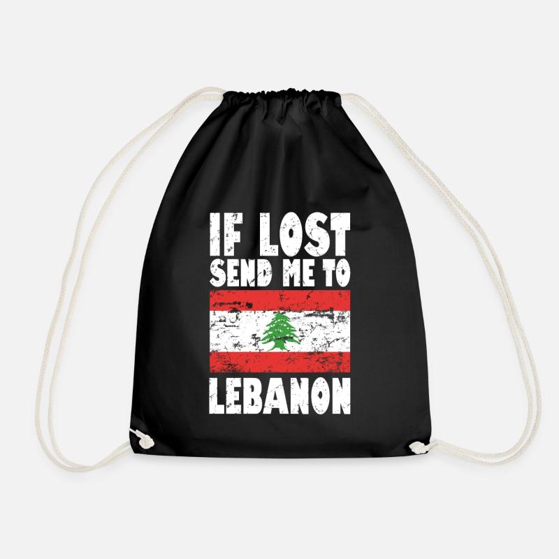 Libanon Flagge Spruch - Turnbeutel - Schwarz