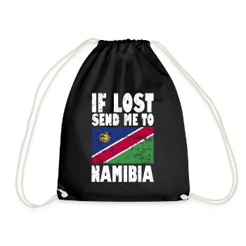 Namibia Flagge Spruch - Turnbeutel - Schwarz - Vorne