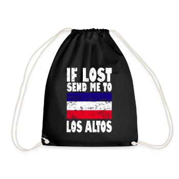 Los Altos Flag Saying - Drawstring Bag - black - Front