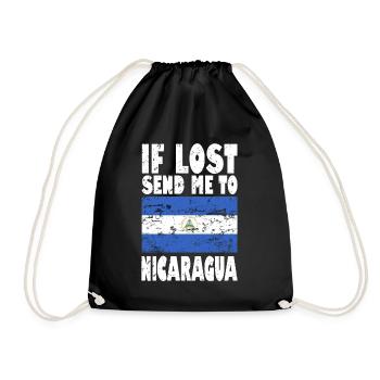 Nicaragua Flagge Spruch - Turnbeutel - Schwarz - Vorne