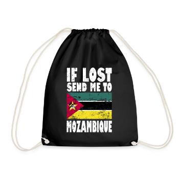 Mozambique Flag Saying - Drawstring Bag - black - Front