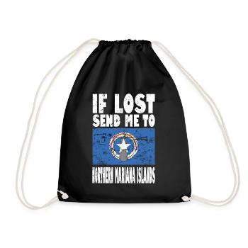 Northern Mariana Islands Flag Saying - Drawstring Bag - black - Front