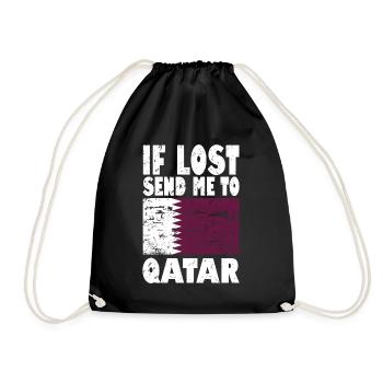 Slogan du drapeau du Qatar - Sac de sport léger - noir - Devant