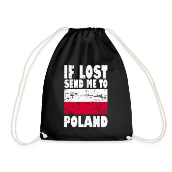Poland Flag Slogan - Drawstring Bag - black - Front