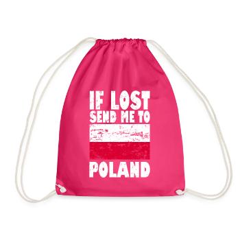 Poland Flag Slogan - Drawstring Bag - fuchsia - Front