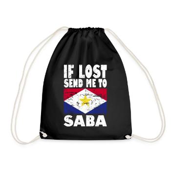 Saba Flagge Spruch - Turnbeutel - Schwarz - Vorne