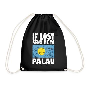 Palau Flagge Spruch - Turnbeutel - Schwarz - Vorne