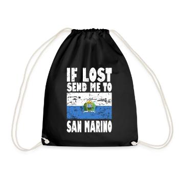 San Marino Flagge Spruch - Turnbeutel - Schwarz - Vorne