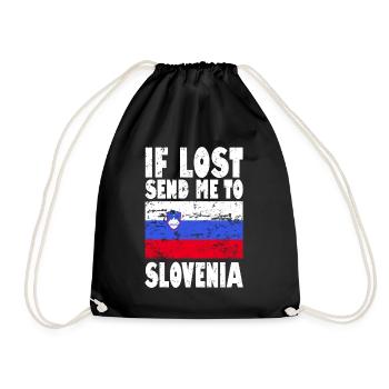 Slovenia Flag Saying - Drawstring Bag - black - Front