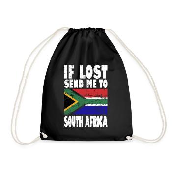 South Africa Flag Saying - Drawstring Bag - black - Front