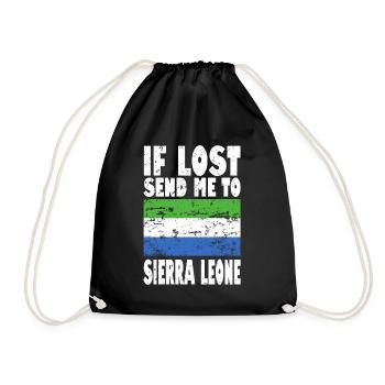 Sierra Leone Flag Saying - Drawstring Bag - black - Front