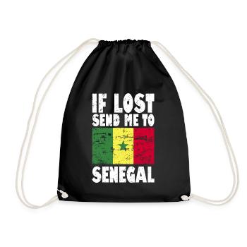 Senegal Flag Saying - Drawstring Bag - black - Front