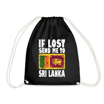 Sri Lanka Flag Saying - Drawstring Bag - black - Front