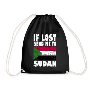 Sudan Flag Saying - Drawstring Bag - black - Front